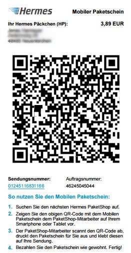 hermes paketshop qr code handy|hermes paket app.